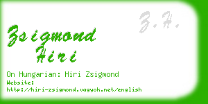 zsigmond hiri business card